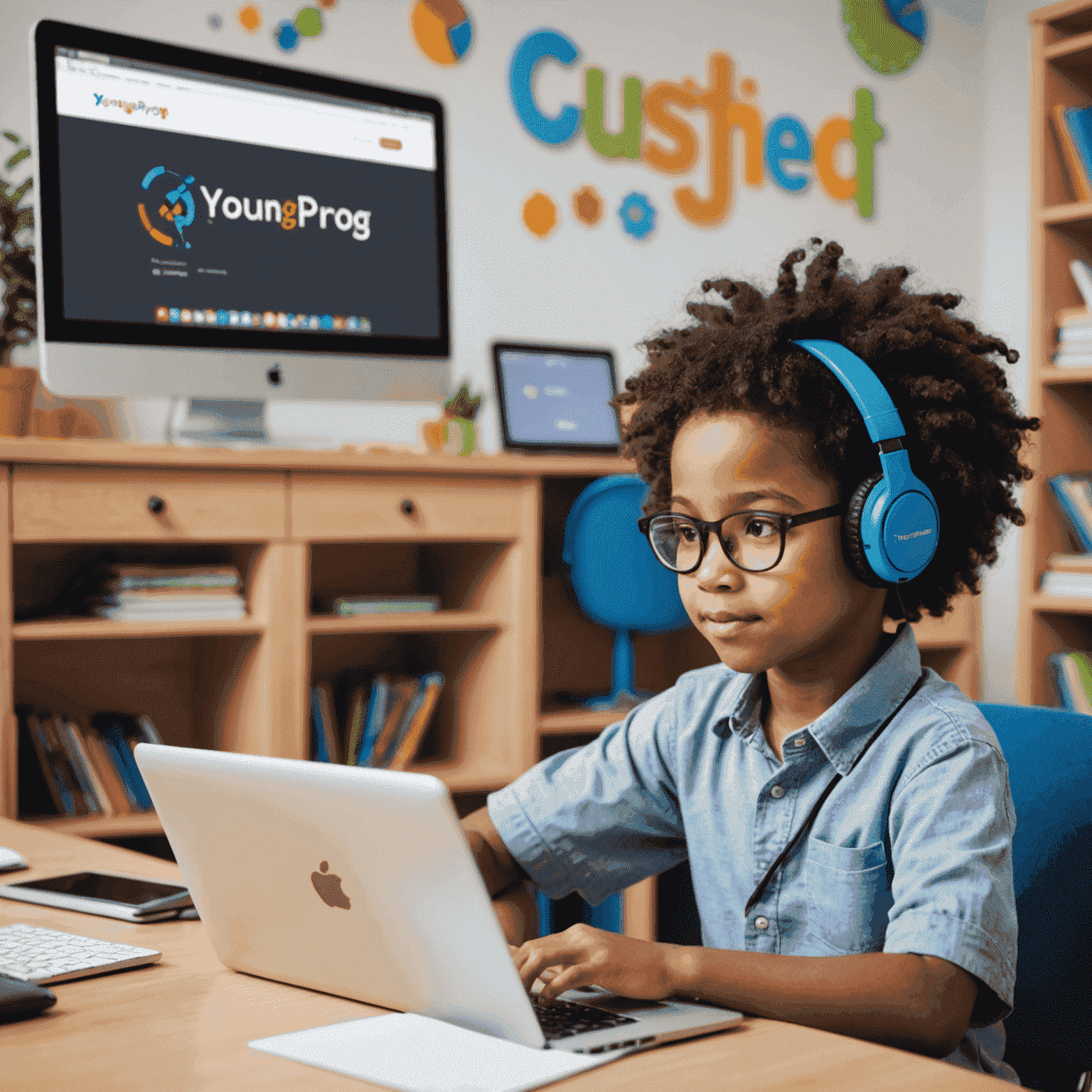 Логотип YoungProg - онлайн-платформа для обучения детей программированию